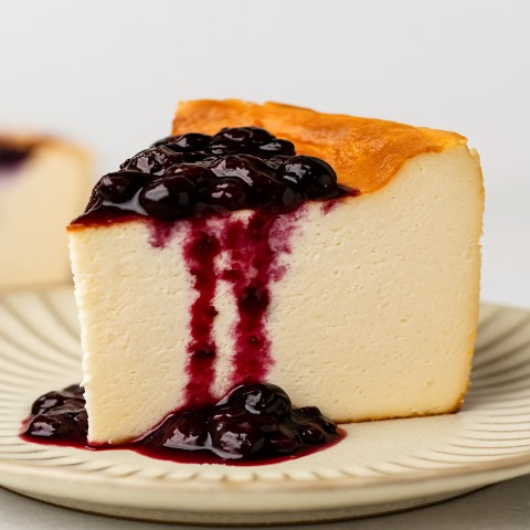 High Protein Blueberry Cheesecake